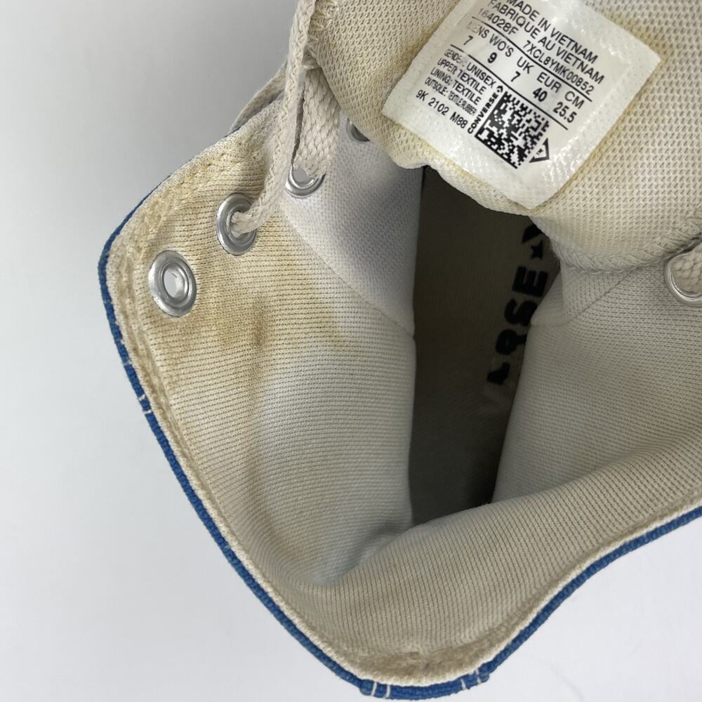 Converse Women's Sz 9 / Mens Sz 7 Blue Chuck Taylor All Star High Top Sneakers - Picture 7 of 16